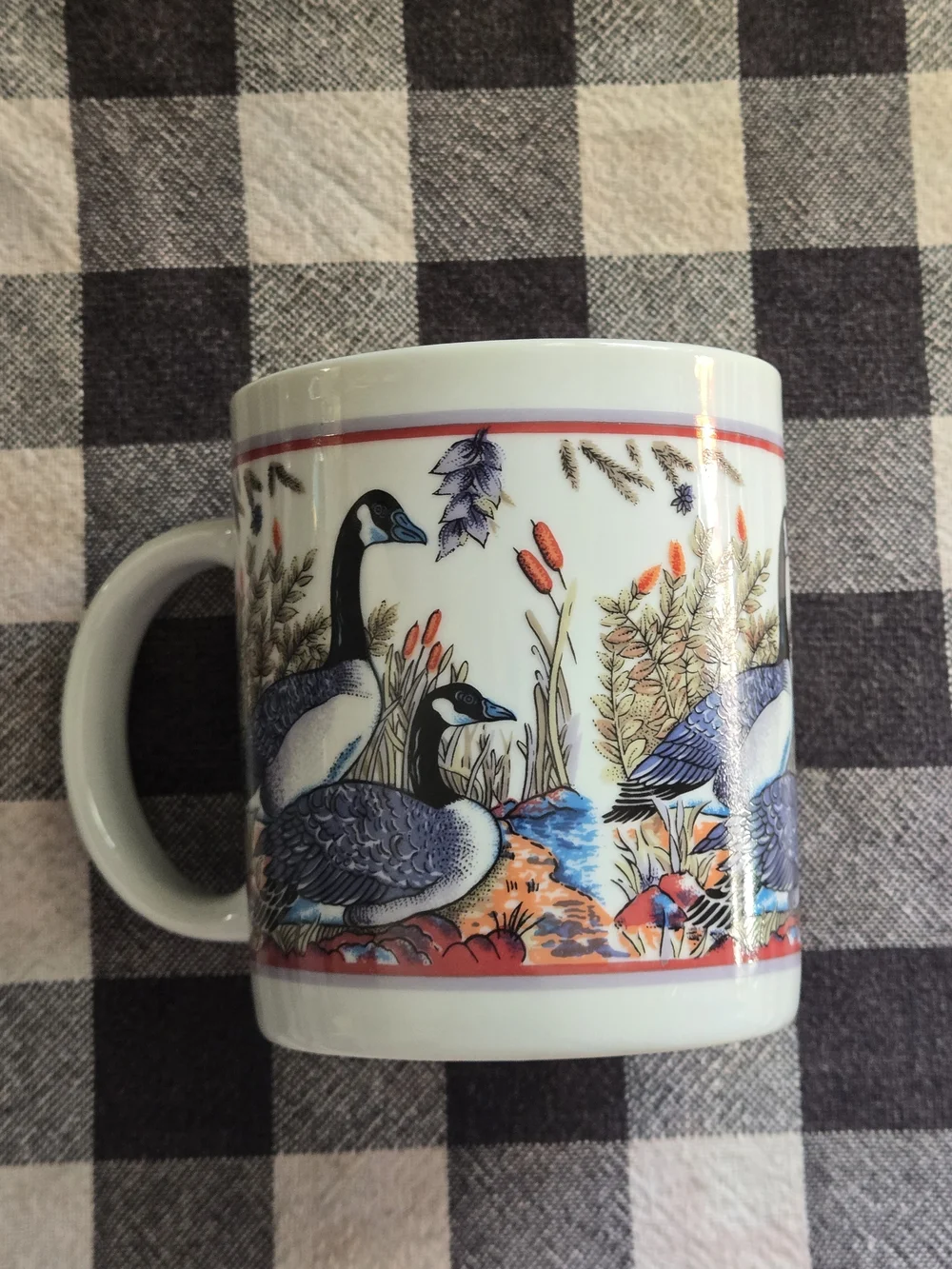 1980s Vintage Potpourri Press Ceramic Mug Canada Goose Print
